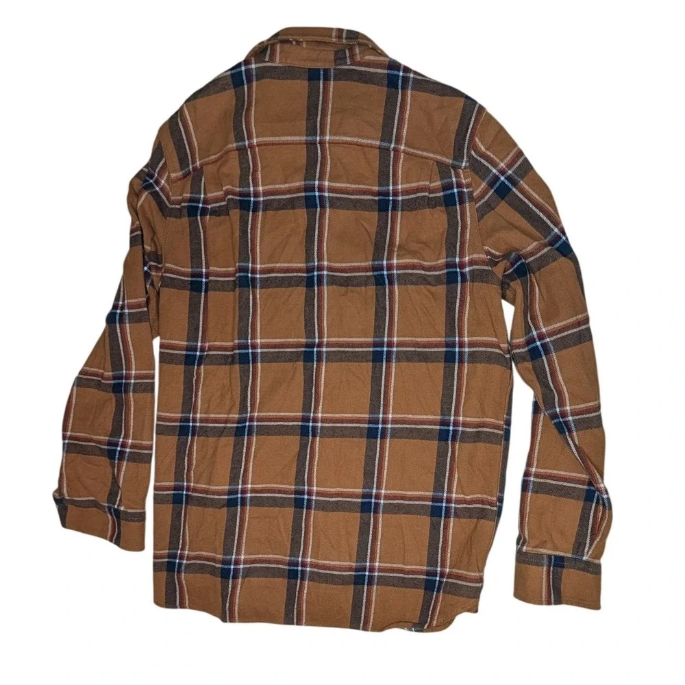 The North Face Button Down Mens L Brown Plaid Flannel Shirt Long Sleeve Cotton